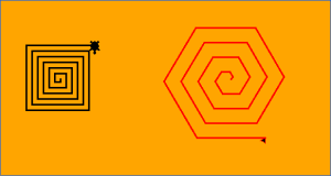 Square and Hexagonal spirals